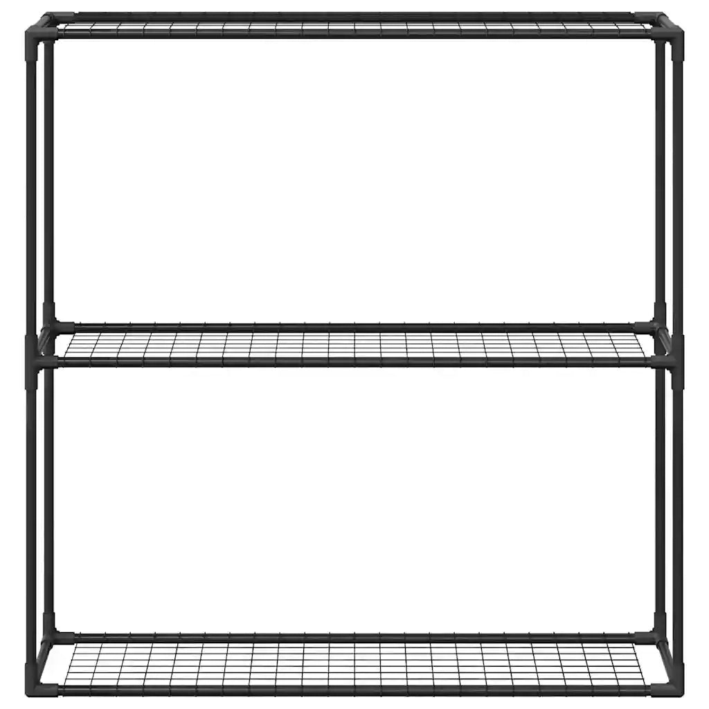 Supporto per piante | Sostegno per piante a 3 livelli Nero 100 x 32 x 102 cm Acciaio