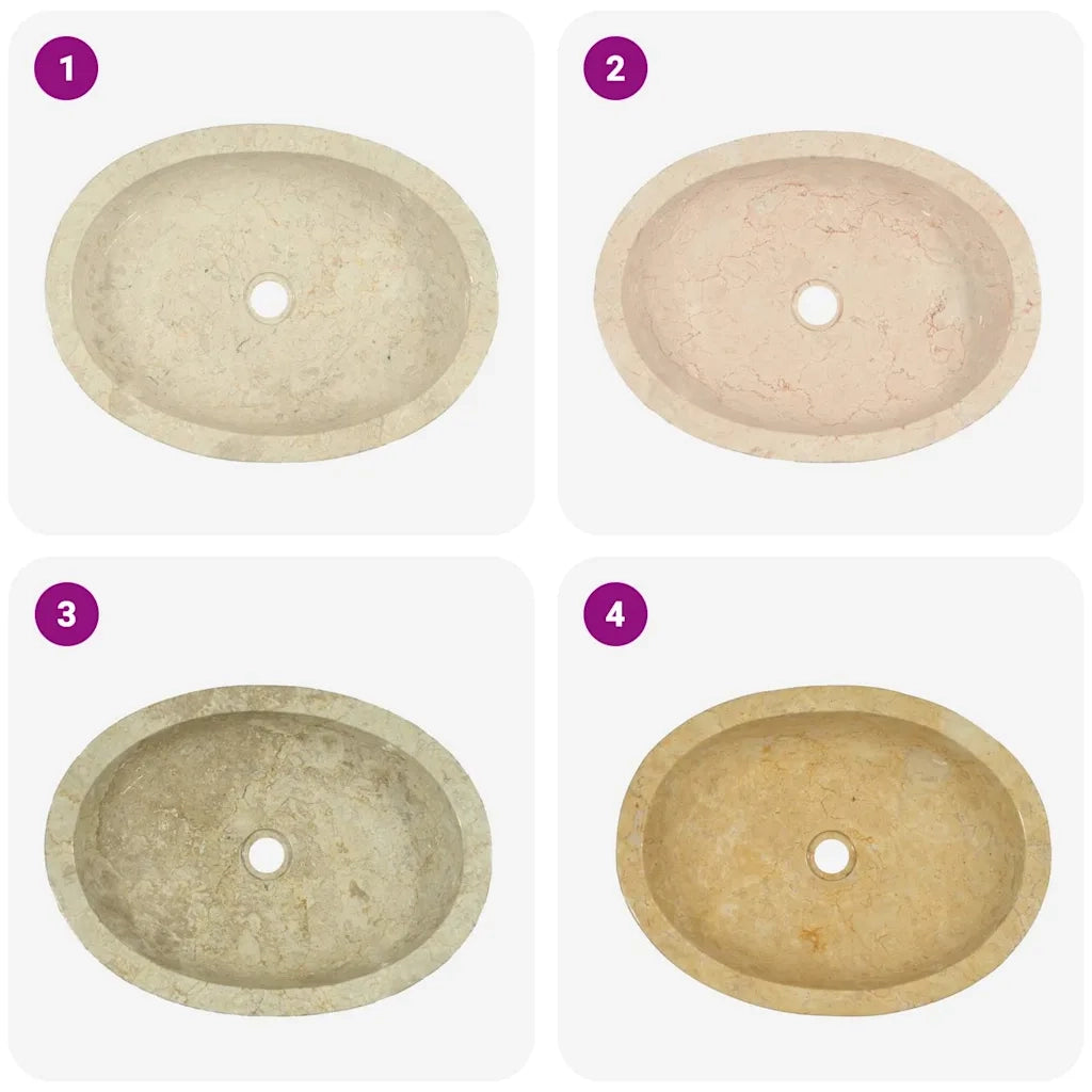 Lavandino Crema 53x40x15 cm in Marmo 149171