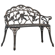 Panca da giardino mobili da esterno per patio terrazza da bistrot 100 cm alluminio pressofuso color bronzo 02_0011138