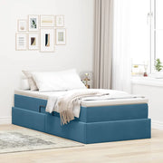 Letto con contenitore e materasso Blu Scuro 100 x 200 cm 3370285