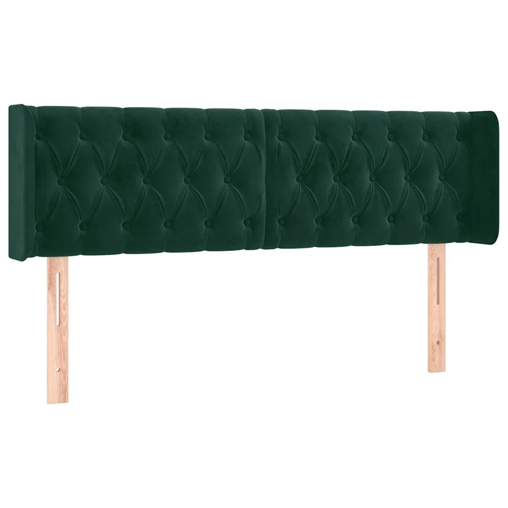 Testiera ad Orecchio Verde Scuro 163x16x78/88 cm in Velluto 3119161
