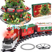 Treno di Natale elettrico - Treno di Natale elettrico - Treno intorno all'albero di Natale - Decorazione di Natale a vapore - Treno giocattolo di Natale - Treno di Natale con luce e suono - Decorazione di Natale - Accessori del villaggio di Natale