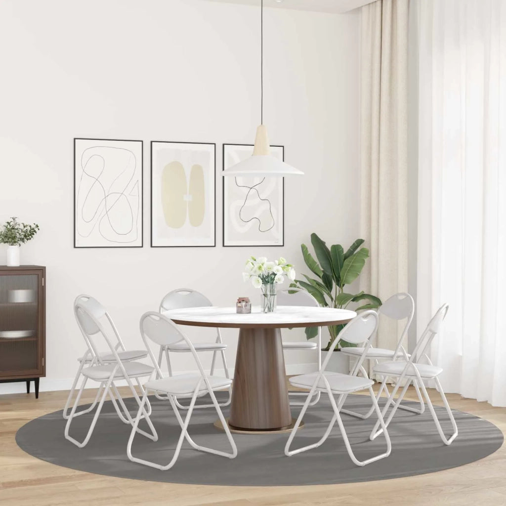 Sedia pieghevole 8 pcs Bianco 48 x 43,5 x 81 cm Pelle Sintetica