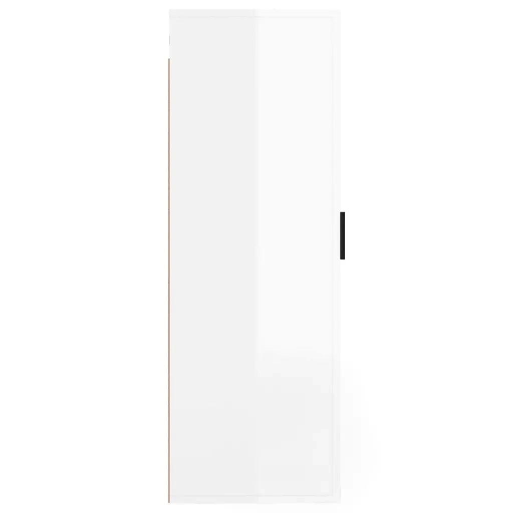 Mobile Porta TV a Parete Bianco Lucido 40x34,5x100 cm 816682