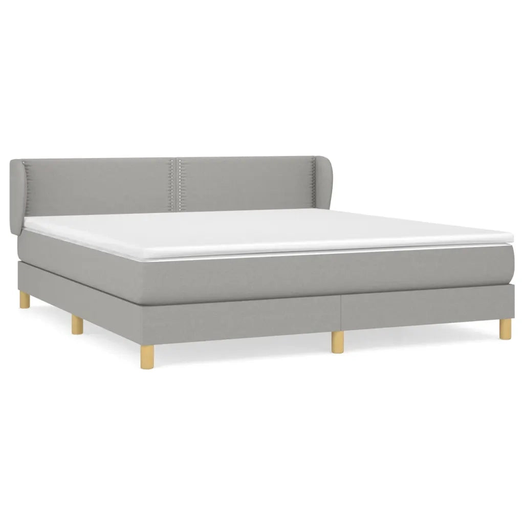 Giroletto a Molle con Materasso Grigio Chiaro180x200 cm Tessuto cod mxl 77553