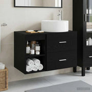 Set di mobili per il bagno 2 pz Rovere Nero 3403929