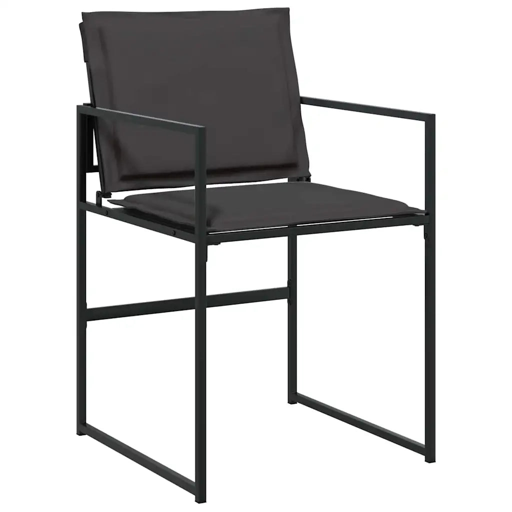 Set da Pranzo per Giardino 5 pz | Set Salotto da Giardino Nero 140 x 70 x 73 cm