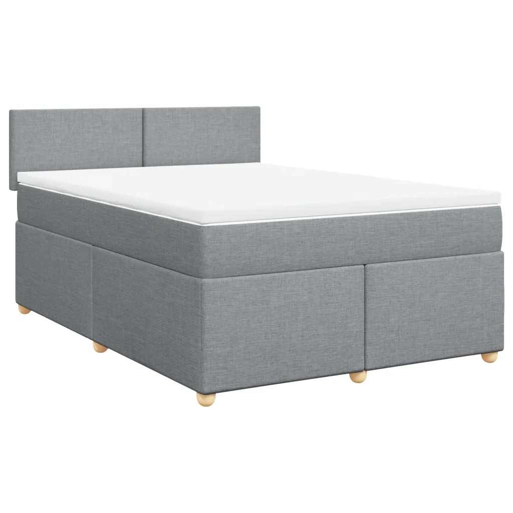 Giroletto a Molle con Materasso Grigio Chiaro 140x190cm Tessuto