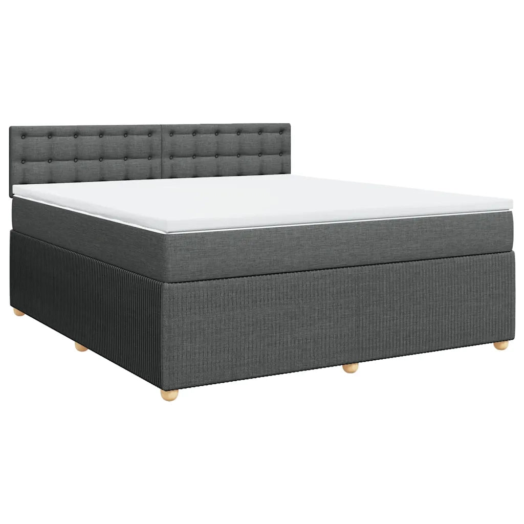 vidaXL Giroletto a Molle con Materasso Grigio Scuro 180x200 cm Tessuto