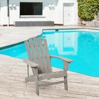 Poltrona da Giardino, Poltrona da Esterno, in Legno Massiccio di Abete Effetto Invecchiato, per Giardino, Terrazza e Balcone, 78L x 89P x 88H cm, Grigio
