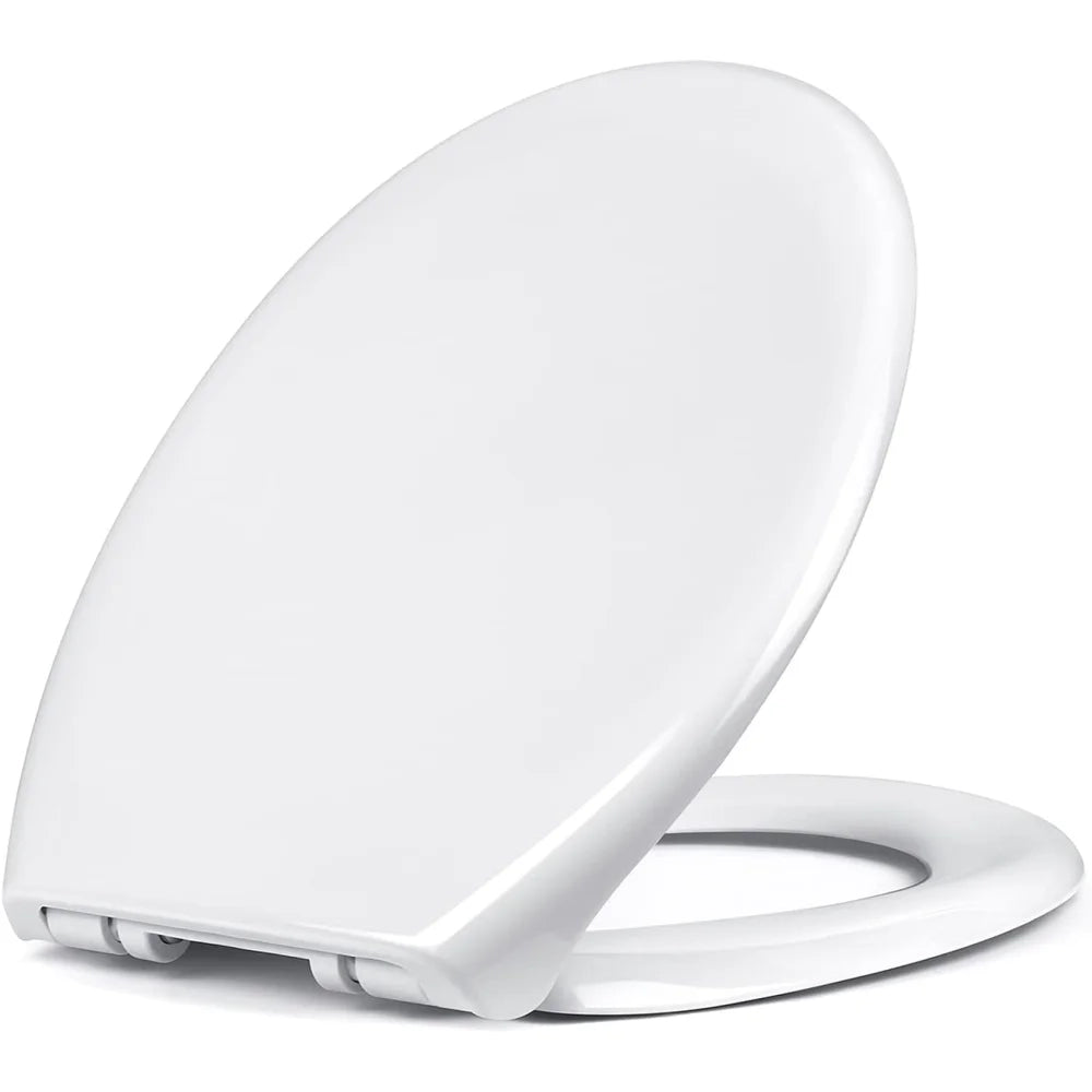 Na copriwater, sedile wc ovale bianco universale con chiusura am