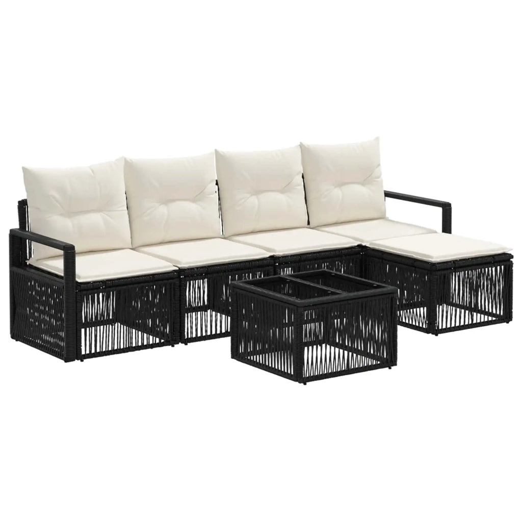 Set Divano da Giardino 6 pcs Nero polyrattan 3435700