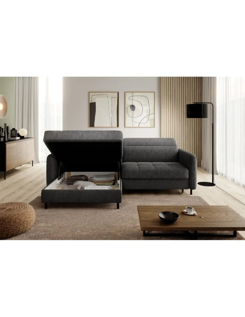 Divano ad angolo collezione GOUMSI colore Grigio scuro mélange
