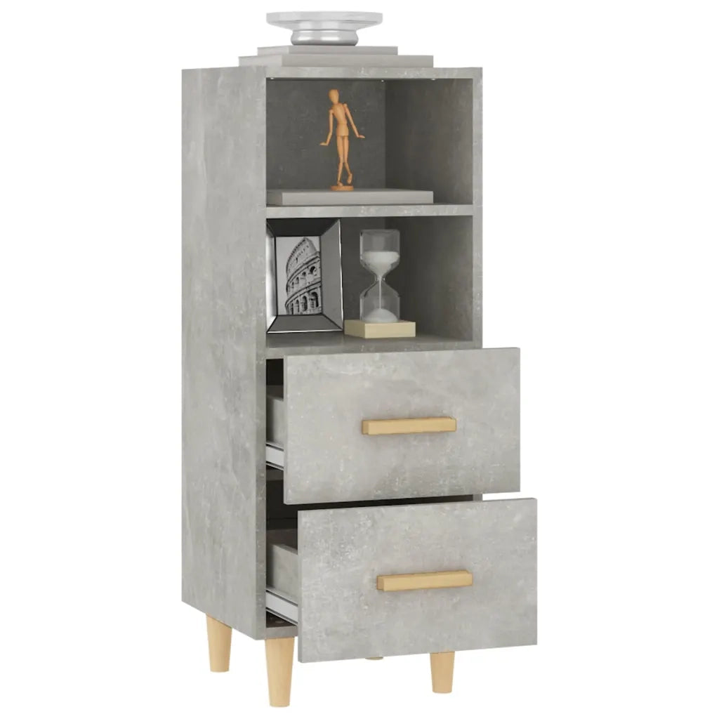 Credenza Grigio Cemento 34,5x34x90 cm in Legno Multistrato 812361