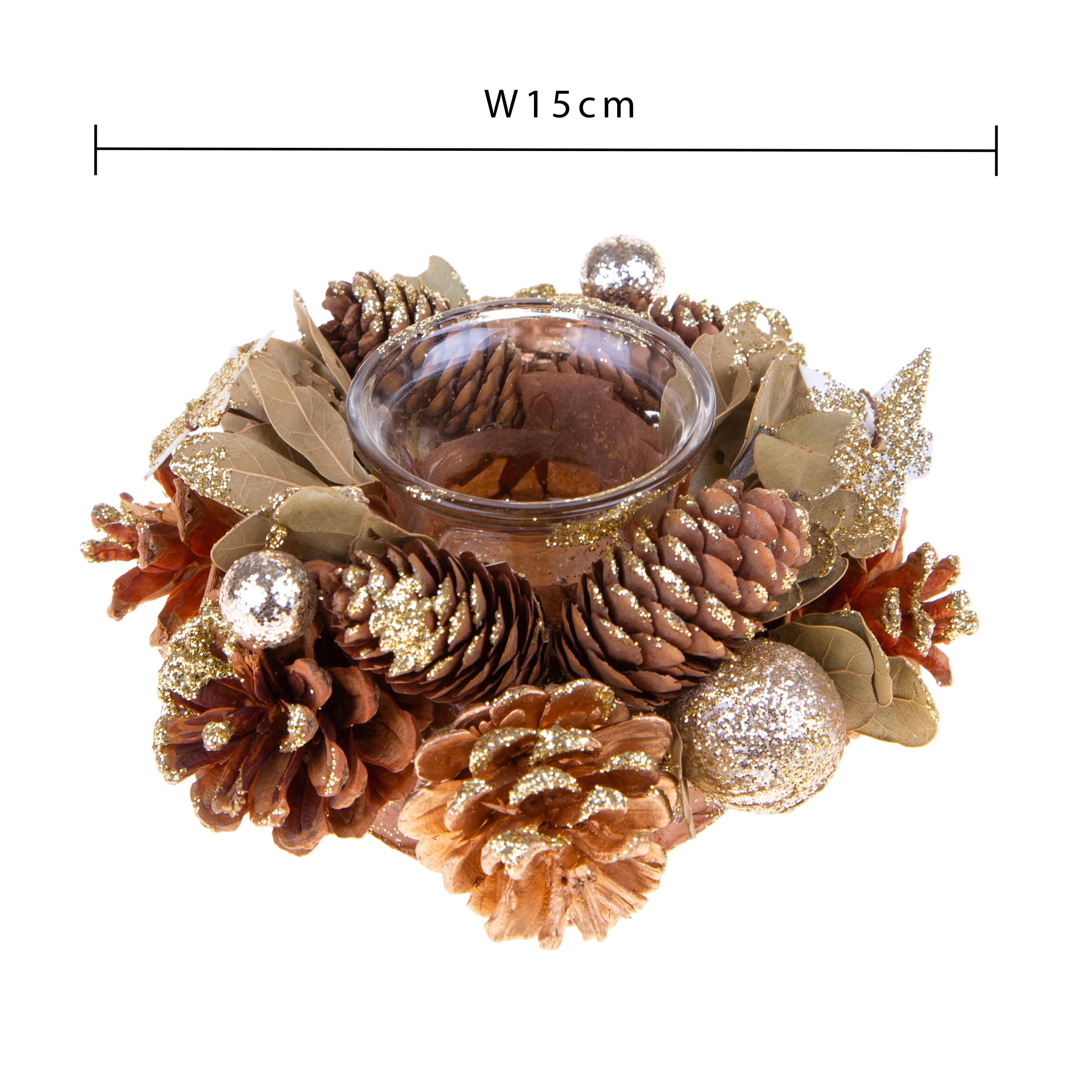 Set 4 con Tavola Natale con Stelle e Pigne Ø15 cm