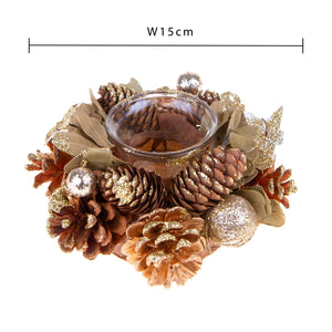 Set 4 con Tavola Natale con Stelle e Pigne Ø15 cm