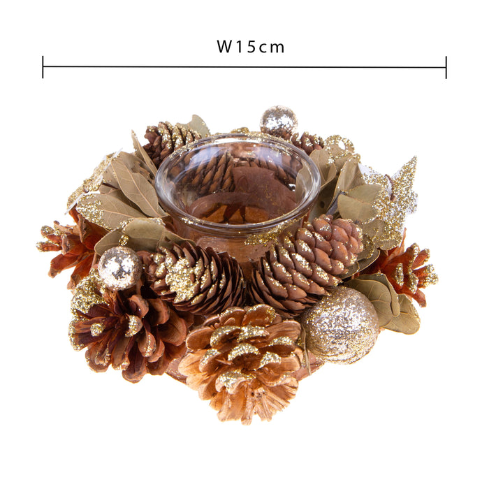 Set 4 con Tavola Natale con Stelle e Pigne Ø15 cm