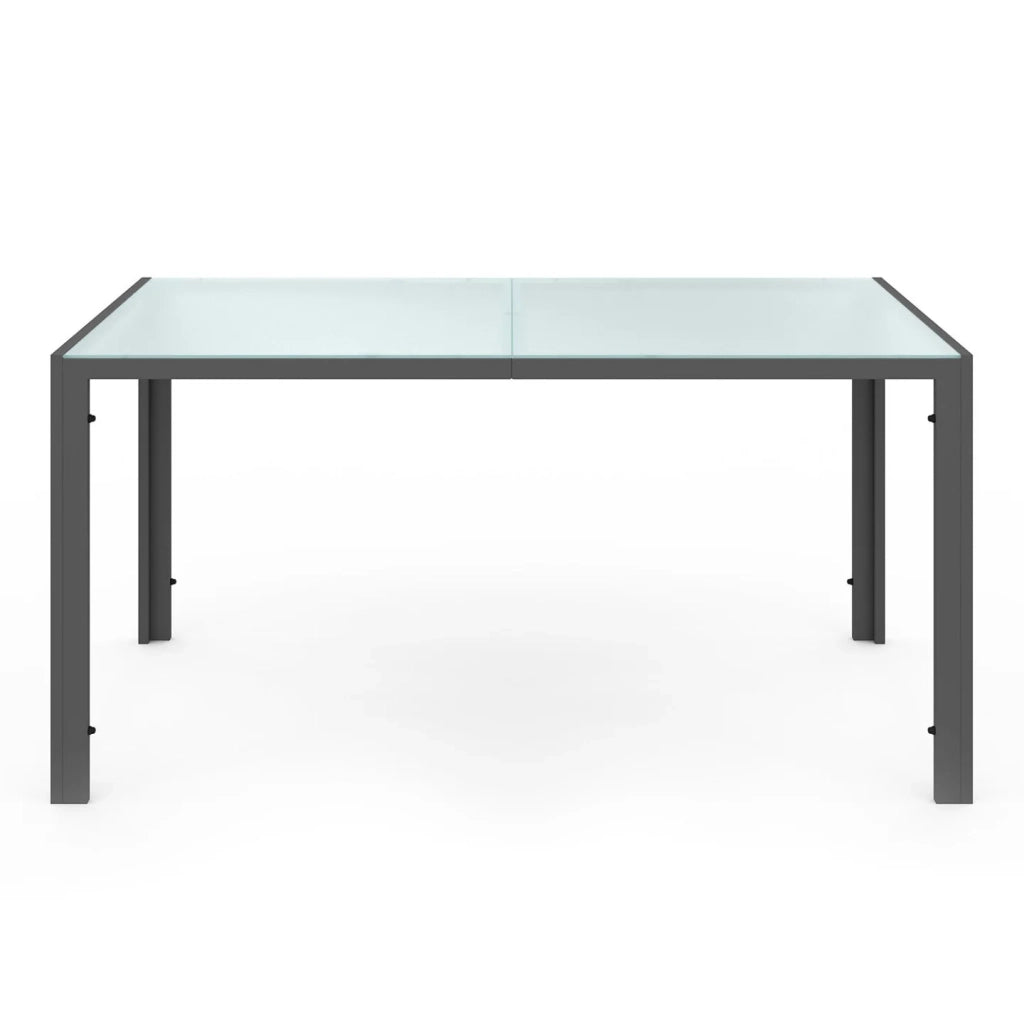 IDMarket - Set di mobili da giardino MADRID tavolo 150 cm e 6 sedie impilabili grigio antracite piano chiaro