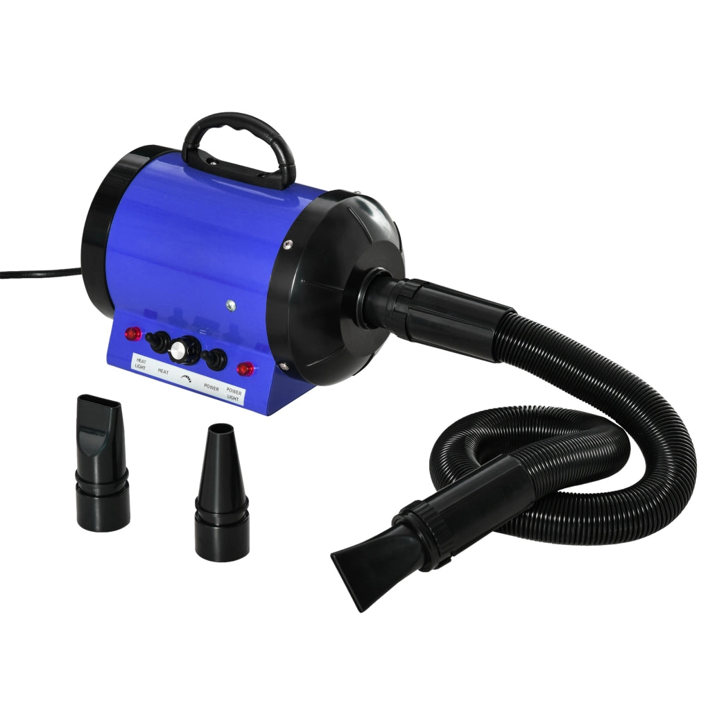 Asciugatore per Cani e Gatti Professionale ¨C Zephmum ¨C 2800W, Blu, con 3 Buse