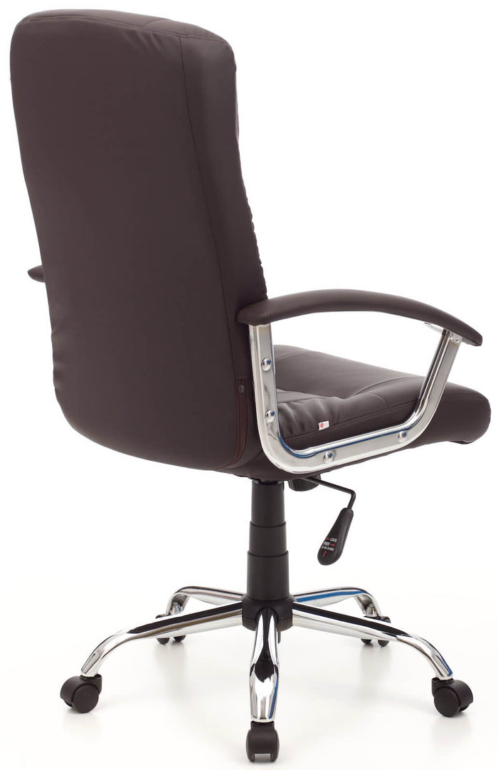 Poltrona da Ufficio Presidenziale in Similpelle Leader Marrone