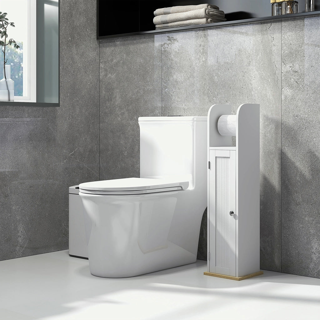Mobiletto bagno con ripiano regolabile e armadietto ¨C zephmum ¨C 20x20x80 cm bianco