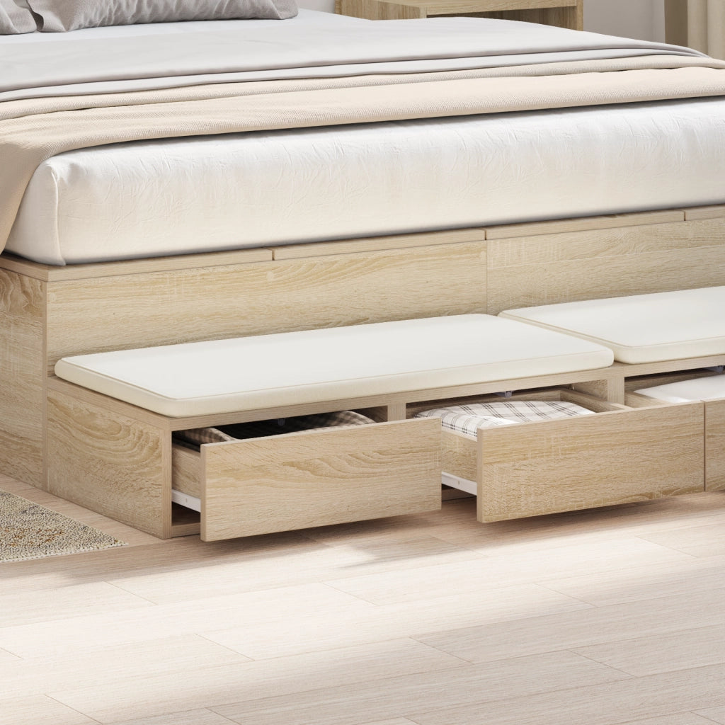Cassetti per Letto  Rovere Sonoma 160x36,5x16,5 cm in legno ingegnerizzato