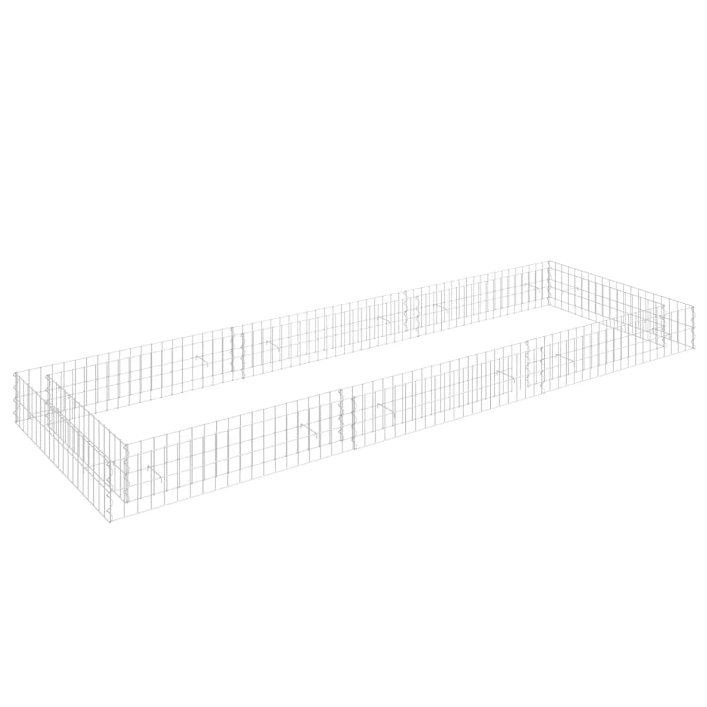 Aiuola rialzata in gabbione di acciaio zincato 300 x 100 x 20 cm Argento 02_0039894