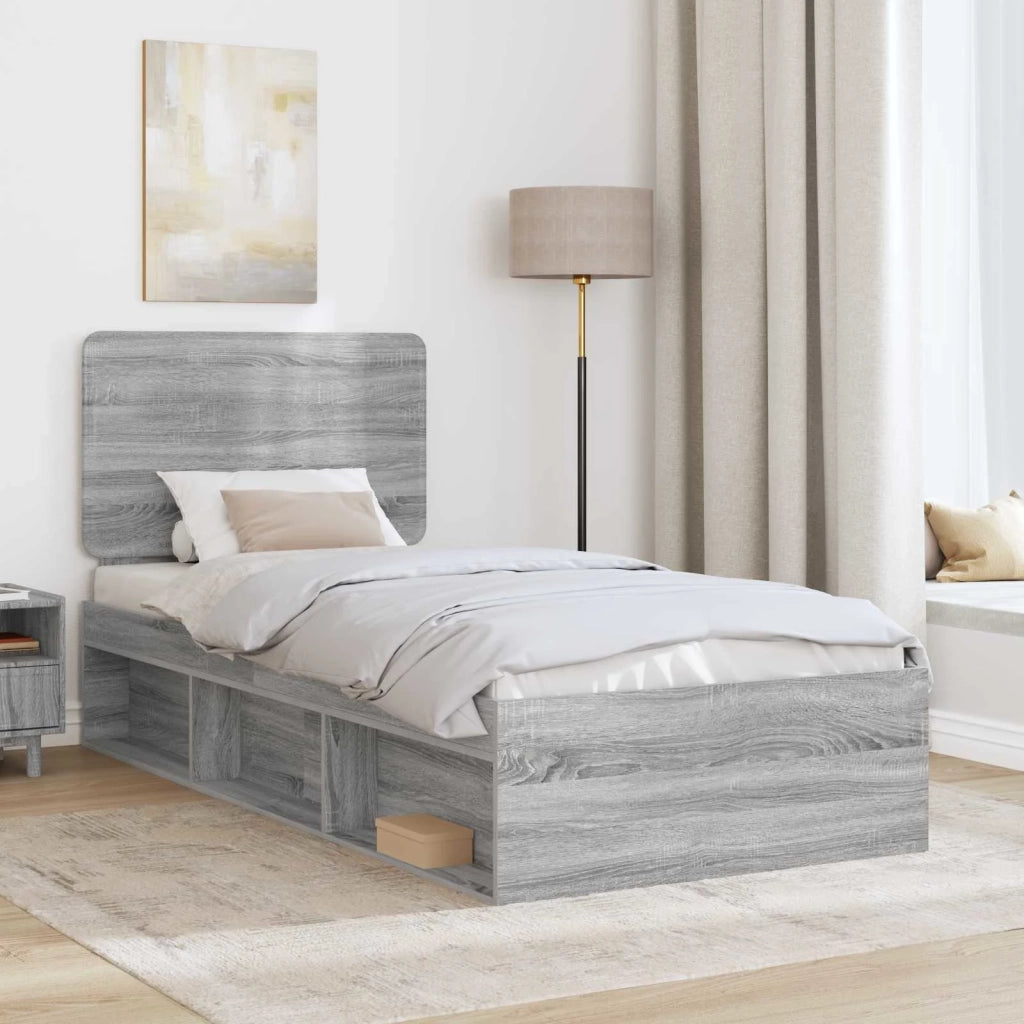 Struttura del letto Grigio Sonoma 100 x 200 cm Pino massello 3412529
