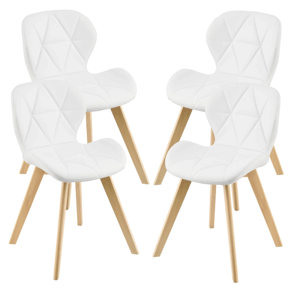 Set di 4 sedie da pranzo in similpelle 81 x 57 x 49 cm bianco 03_0006773