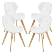 Set di 4 sedie da pranzo in similpelle 81 x 57 x 49 cm bianco 03_0006773