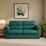 Salorno, Divano Letto 2 Posti Sfoderabile Made in Italy, 185x95 cm Azzurro