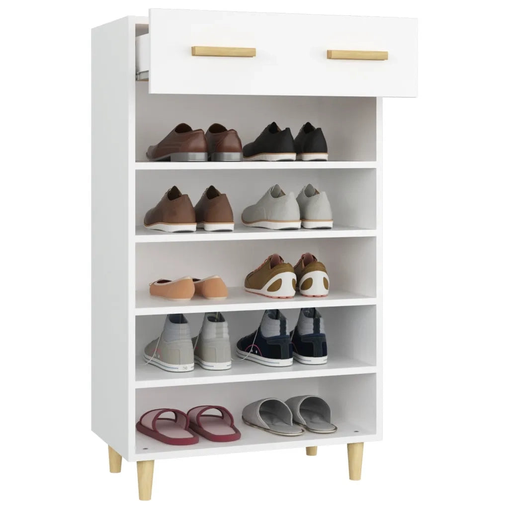 Scarpiera | Mobile per scarpe Bianca 60x35x105 cm in Legno Multistrato
