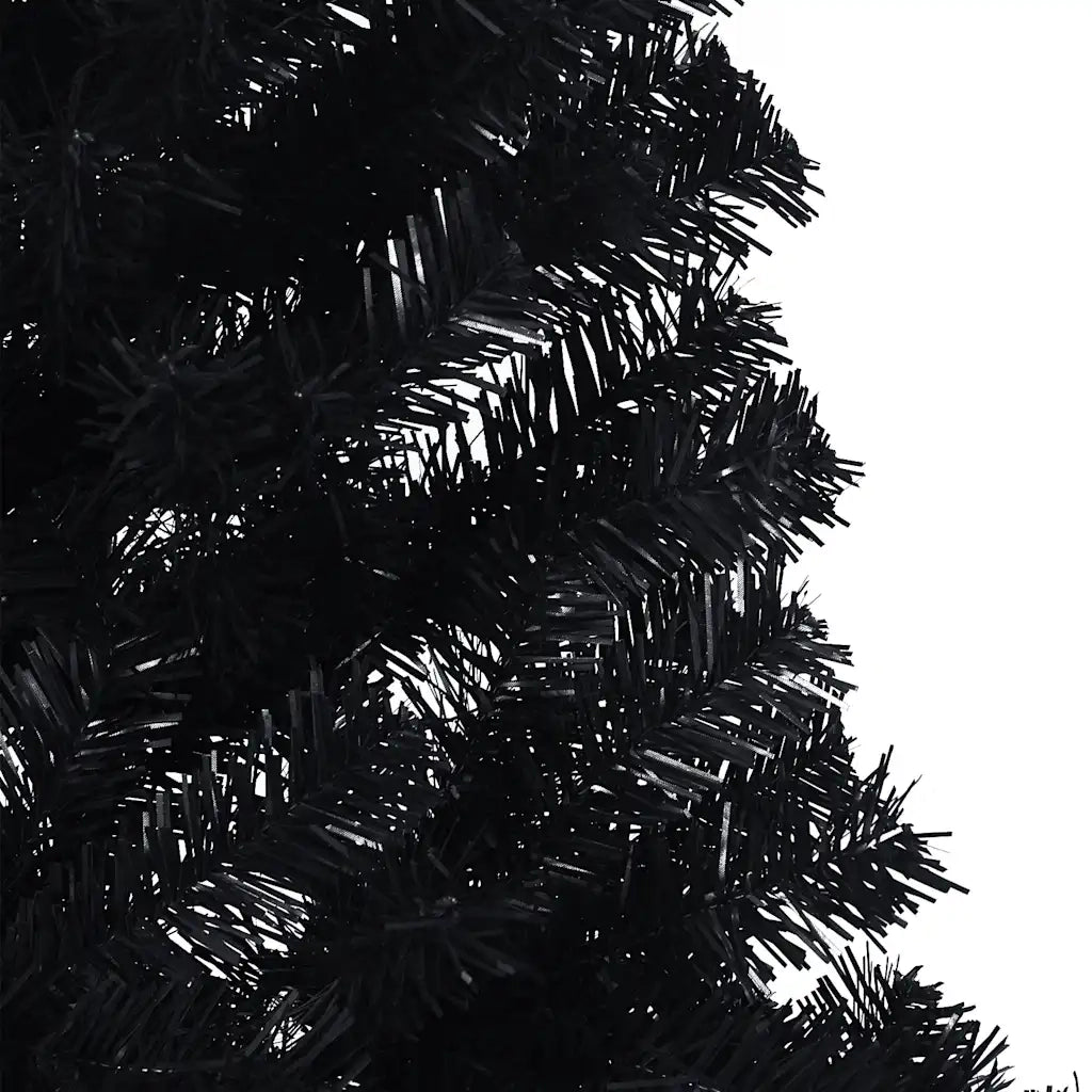 Albero di Natale Artificiale a Met¨¤-Albero Natalizio con Base Nero 180 cm PVC