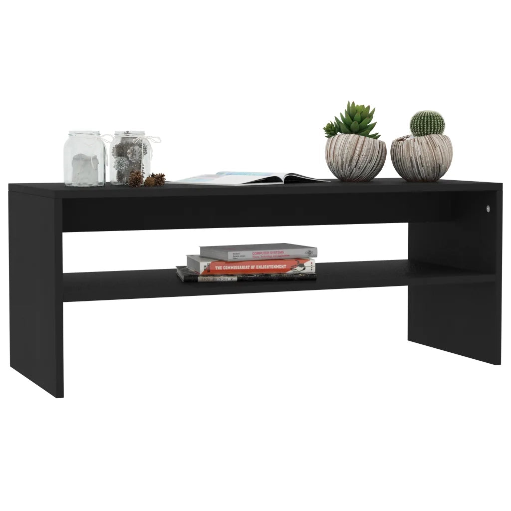 Tavolino da CaffÃ¨ Nero 100x40x40 cm in Truciolato   cod mxl 7594