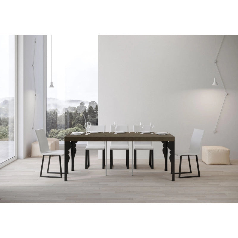 Consolle allungabile 90x40/300 cm Paxon Premium telaio Antracite - Tortora