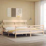 Giroletto con Testiera-Struttura Letto con testiera 200x200 cm in Legno Massello 622312