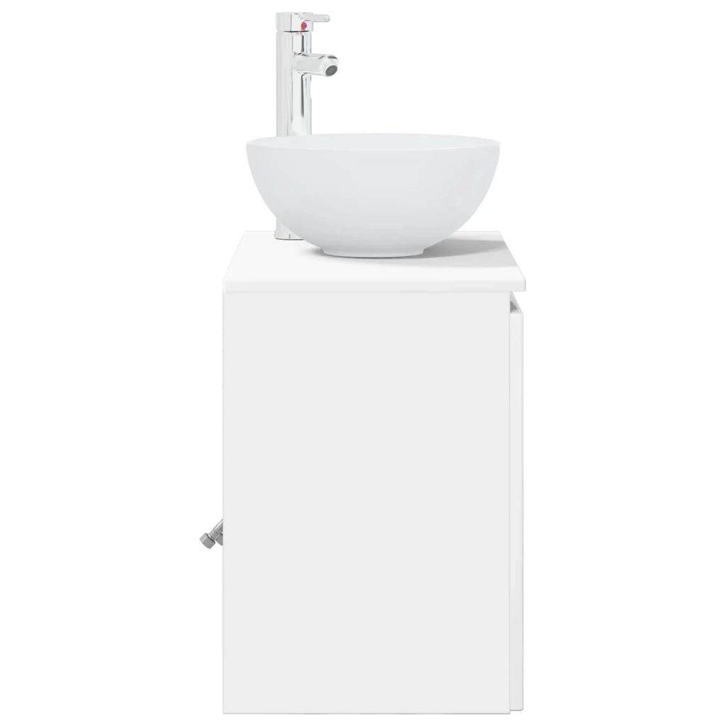 Mobile Lavabo da Parete Bianco Lucido 49,5 x 41 x 64,5 cm 890396