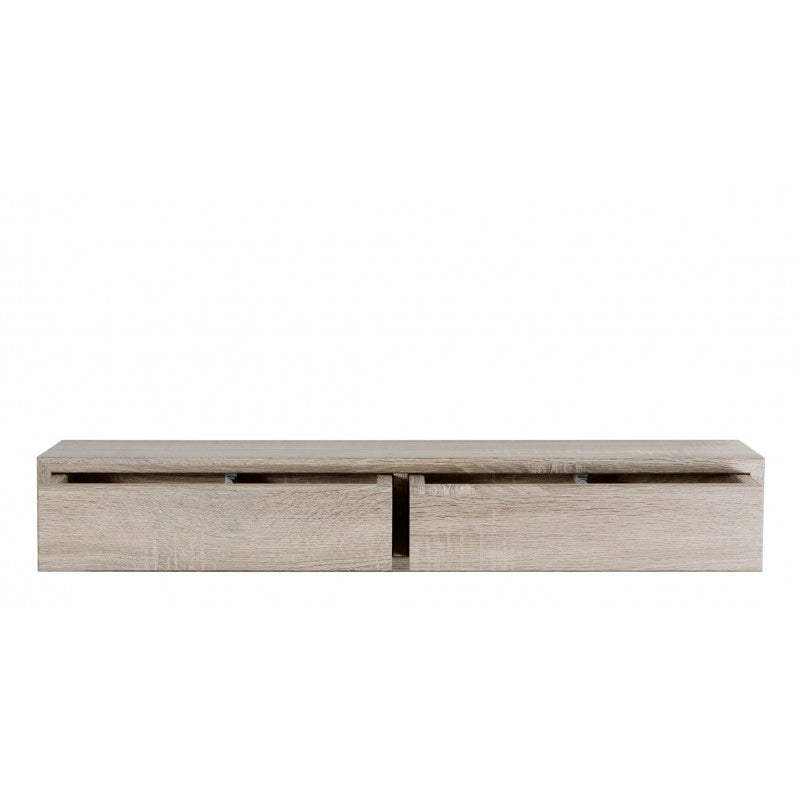 Mensola da Muro con Cassetto, Comodino Sospeso, Mensola da Parete, 88,2x13,4 p20 cm, Rovere Sagerau - Made in Italy