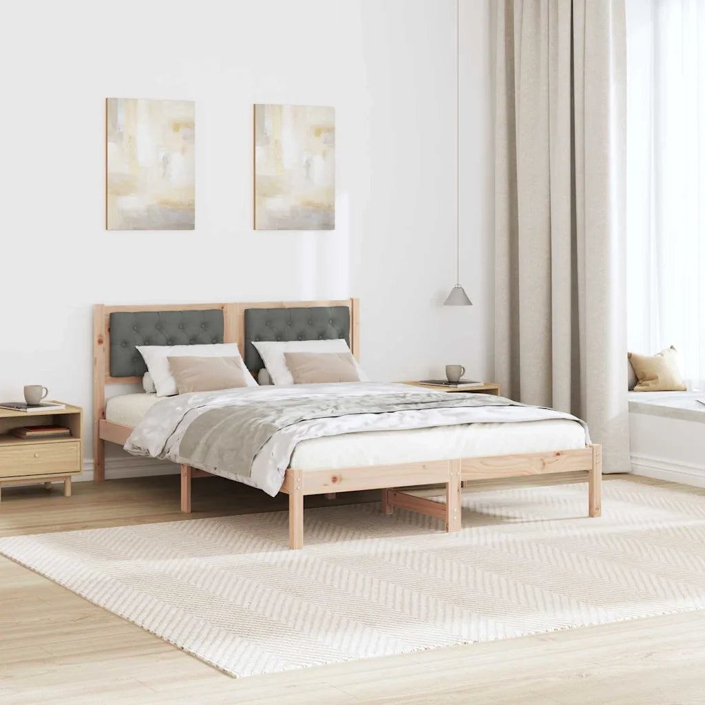 Struttura del letto Grigio scuro 140 x 190 cm Pino massello 878195