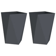 Set di 2 fioriere moderne 50 x 50 x 75 cm pratico design per esterni in acciaio antracite 02_0053039