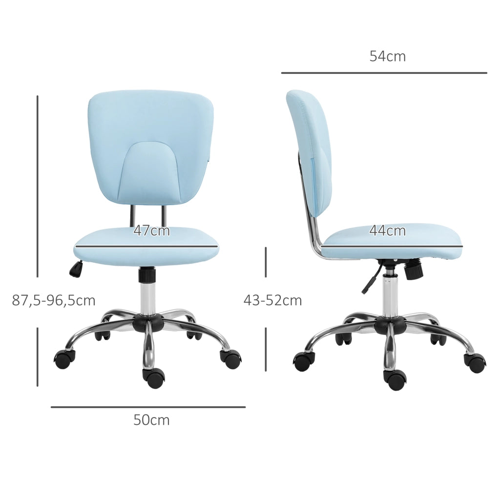 Sedia da Ufficio Girevole con Altezza Regolabile ¨C Zephmum ¨C Blu 50x54x87,5-96,5 cm