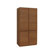 Modulo guardaroba effetto legno 4 ante 1 appendiabiti, noce