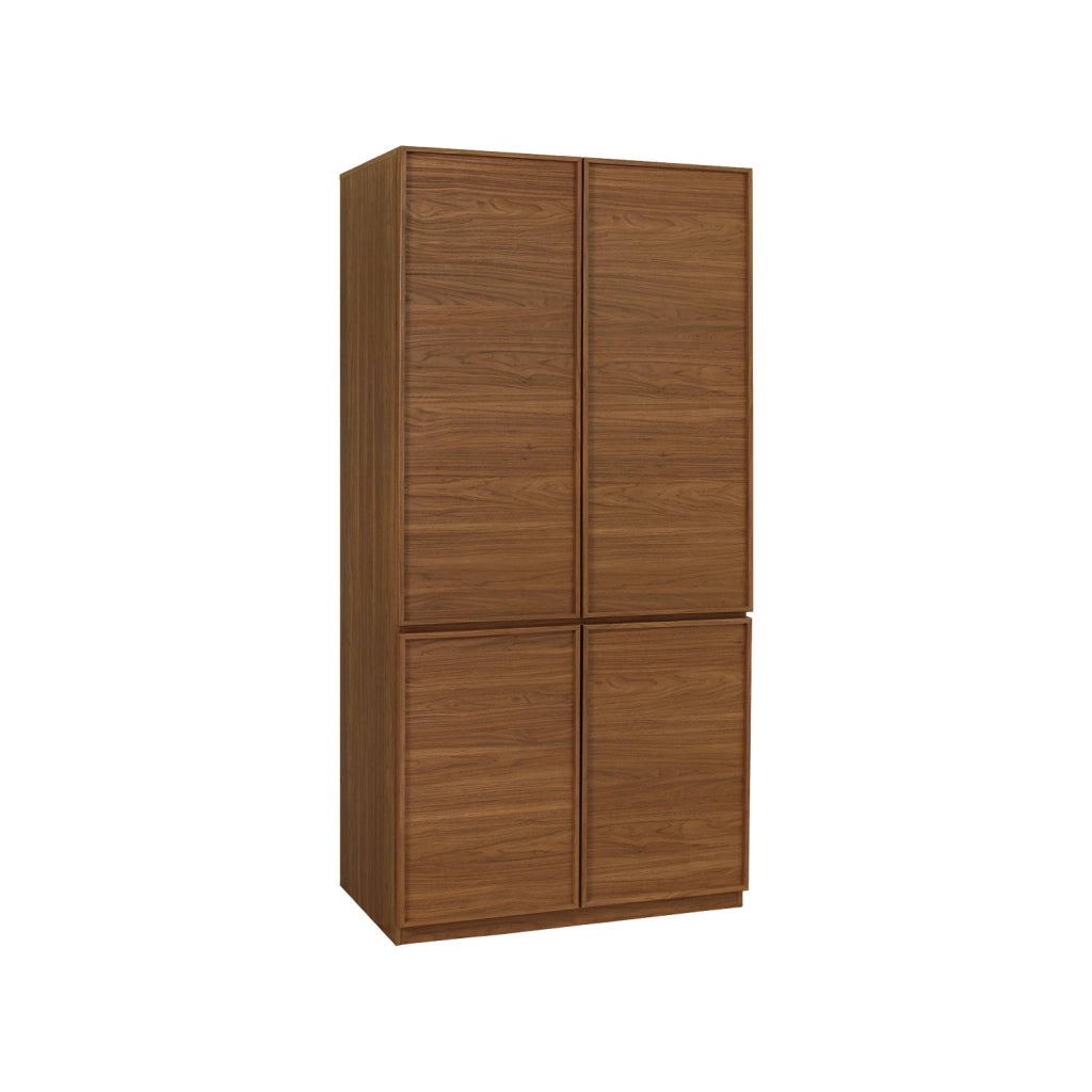 Modulo guardaroba effetto legno 4 ante 1 appendiabiti, noce