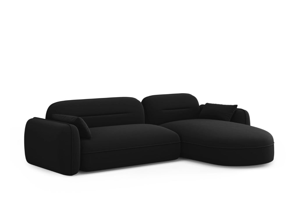 Cosmopolitan Design - Divano angolare modulare destro "Sydney" 4 posti in velluto nero 