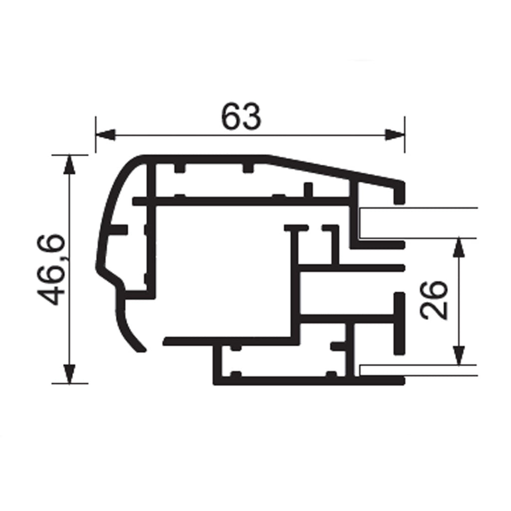 Bacheca da Esterno con Apertura a Ribalta 168,5x106,7x4,7 cm in Alluminio con Led Silver