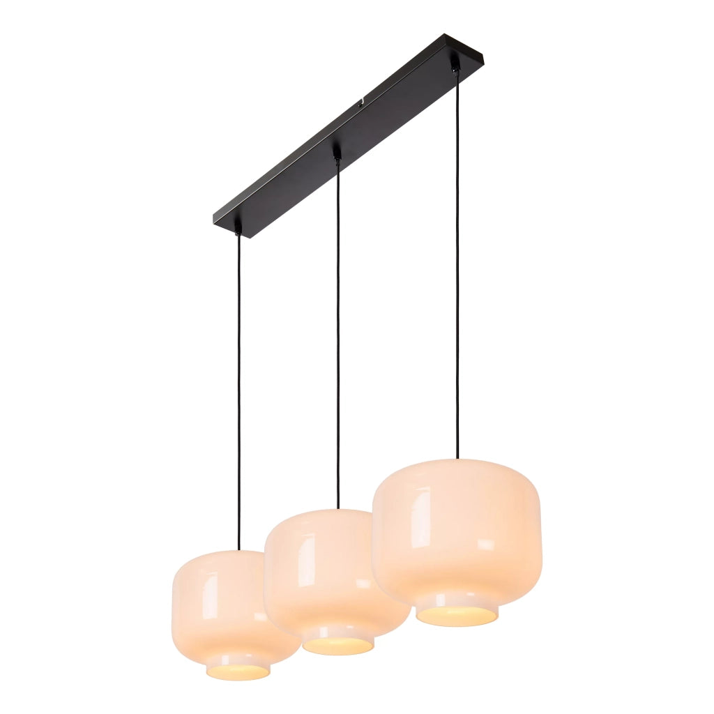 Lampada a sospensione MEDINE bianca vetro 3xE27 Lucide