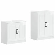 Set di Armadi da Bagno da 2 Pezzi UTRECHT Bianco Lucido 3417652