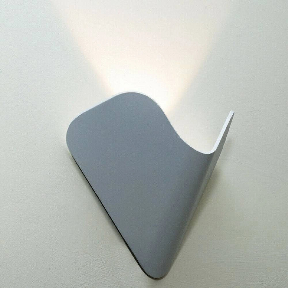 Trade Shop - Applique Led Esterno Parete 12w Alluminio Grigio Luce Fredda Calda Naturale Es61 -
