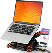 Stazione di lavoro per laptop con supporto per smartphone - Regolabile supporto per laptop per uso domestico e ufficio