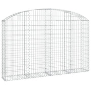 Gabbione recinto a gabbia muro di contenimento ad arco 200 x 30 x 120/140 cm ferro zincato argento 02_0039995